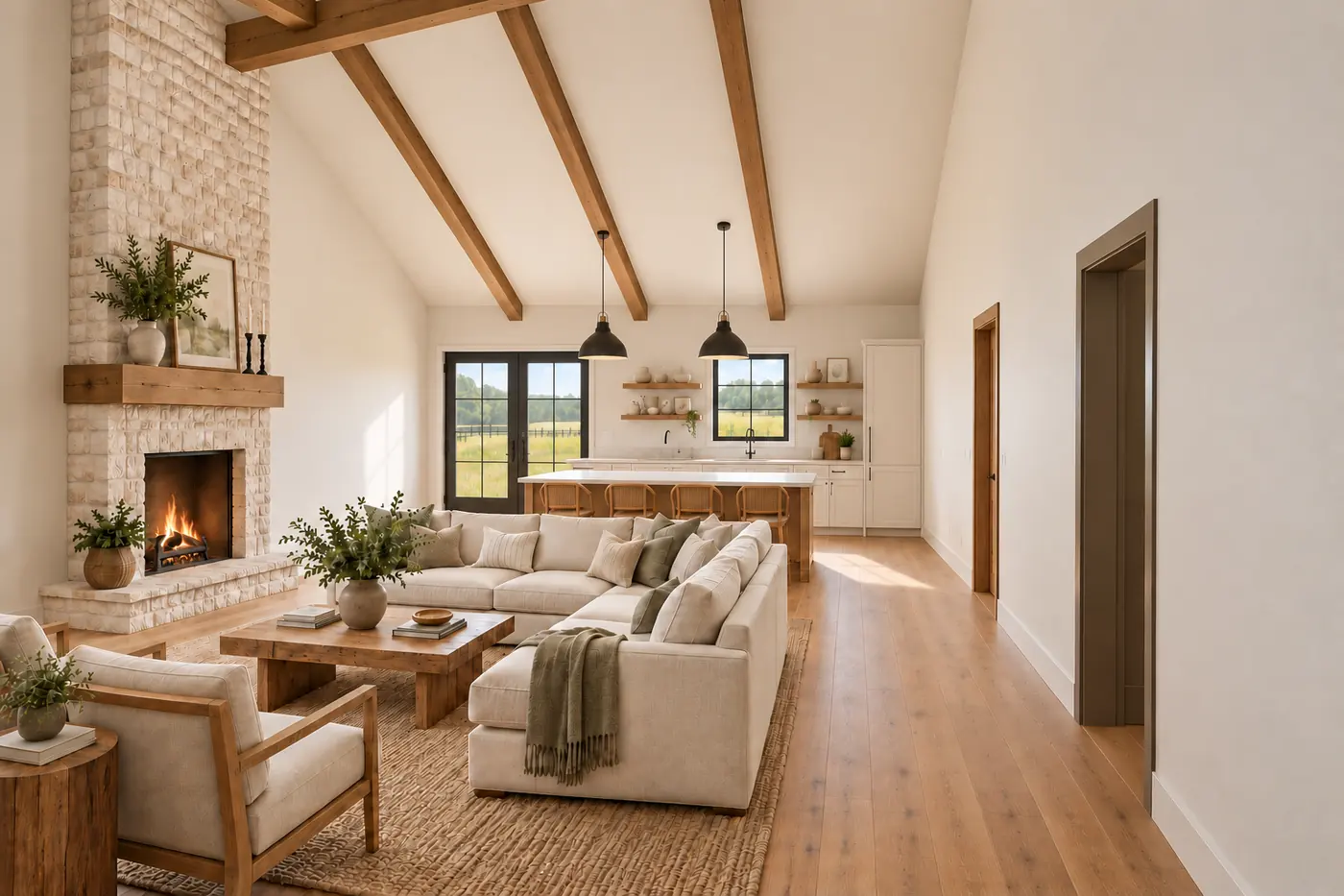 The Meadowlark: great room, concept rendering