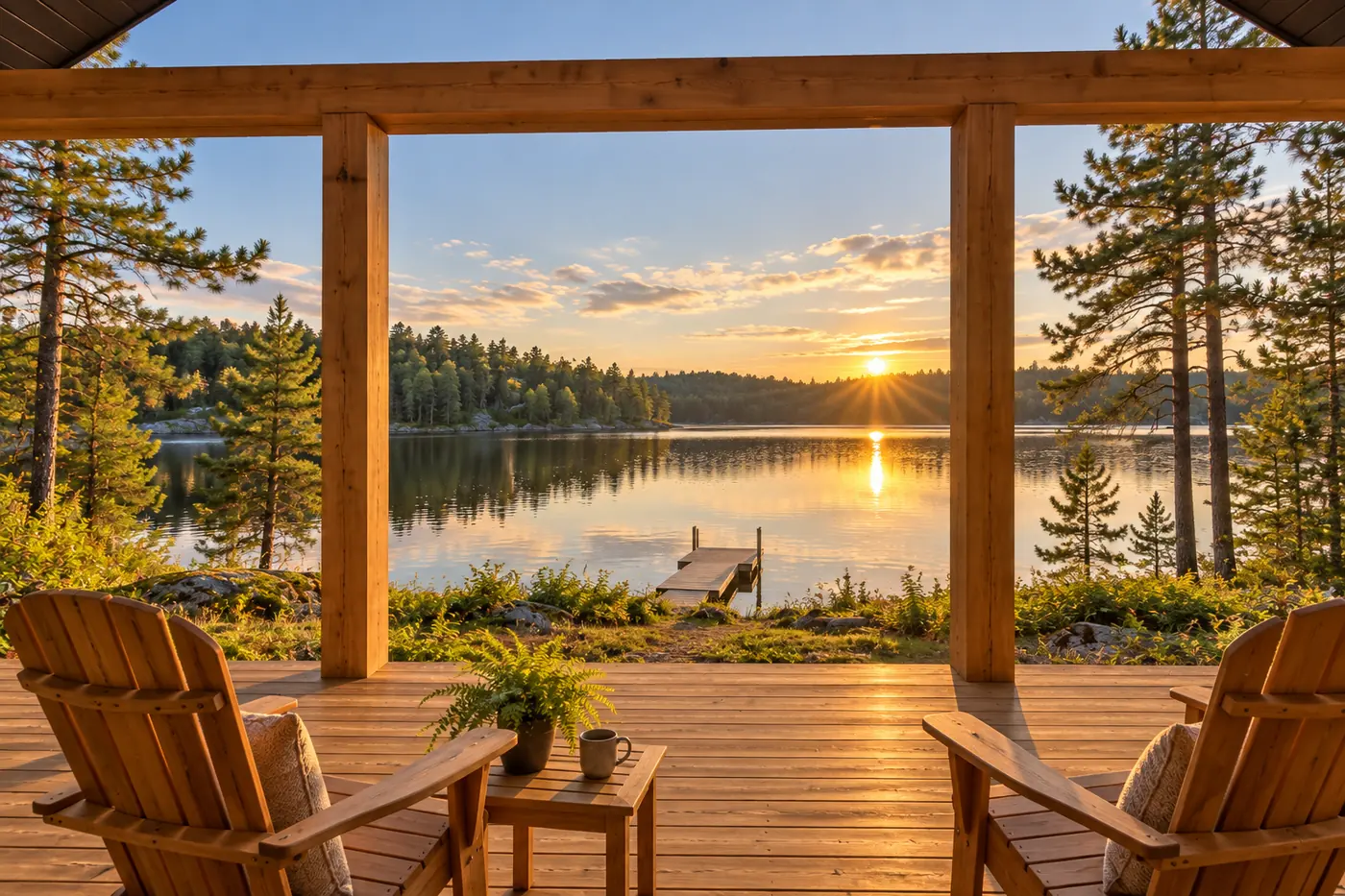 The Loon Lake Retreat: lake porch, concept rendering