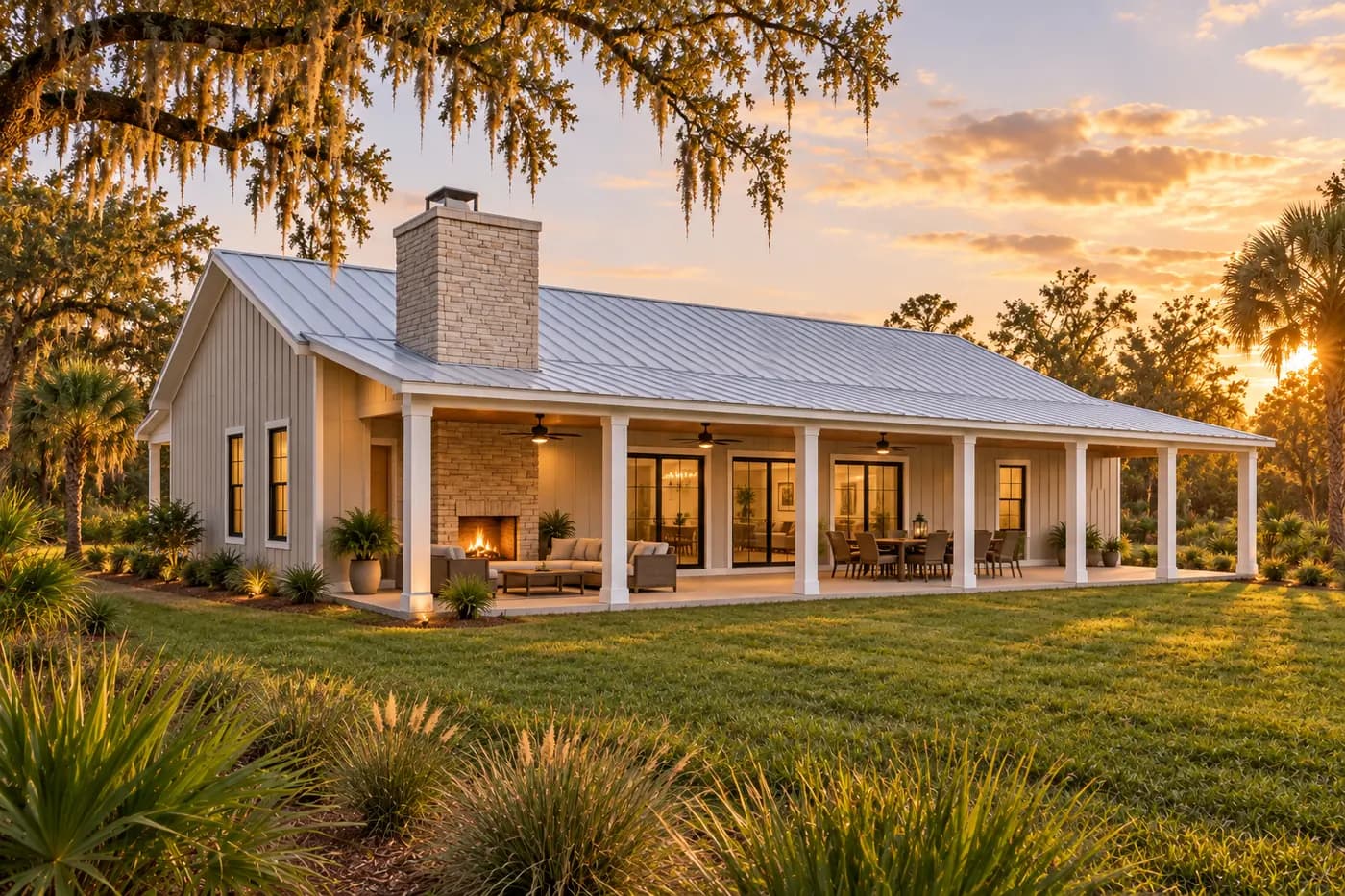 The Palmetto Lanai: rear view, concept rendering