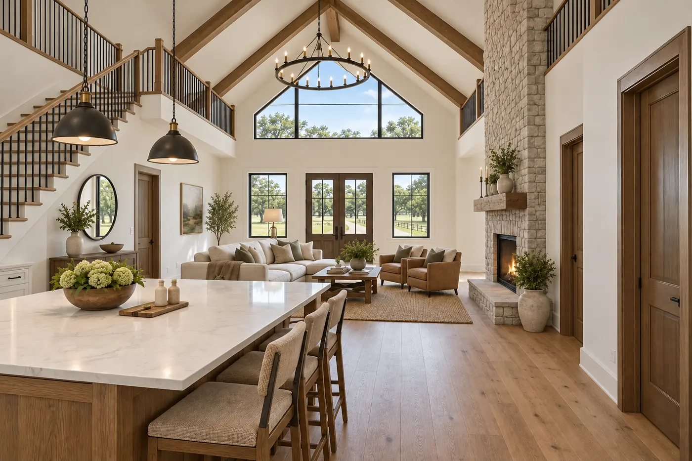 The Wren Hollow: great room, concept rendering